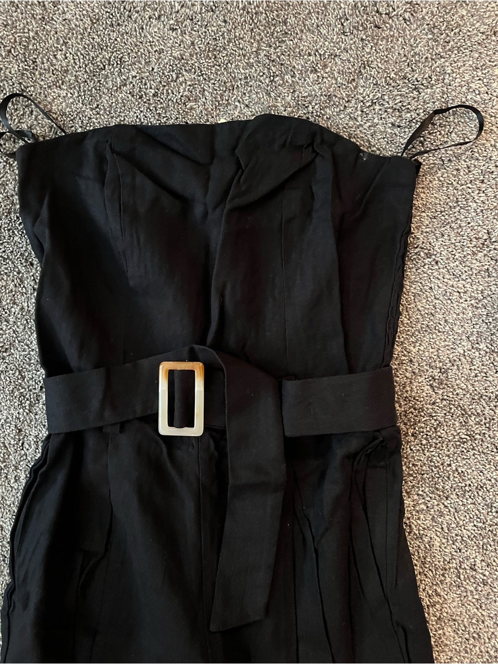 NWT Monteau Strapless Black Wide-Leg Jumpsuit with Buckle Belt - Picture 3 of 4